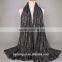 coffee cotton blend muslim scarf/12color muslim tassel silver scarf/islamic hot sell women hijab