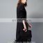 2017 Wholesale woman clothing fashion long demin shirt for lady-Black