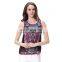 Sleeveless Women Chiffon Digital Printing Blouse Designs Latest