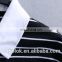 Black and white double collar shirt for men striped fine knit golf polo shirt for male