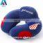 cartoon pattern soft plush stuffed travel sleeping neck pillow with logo