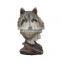 lifelike wolf bust statue for decoration