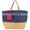 colorful jute coated printed jute tote shopping bag leather handle with tassel jute beach tote bag