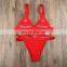 Empty hole sexy black high waisted swimsuit bikini set sexy solid Brazilian bikini for women Push-up bathing suit summer