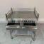 High quality stainless steel operating trolley medical instrument with 2 drawers for hospital or clinic
