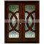CBMMART Circular Deluxe Prehung Mahogany Double Front Entry Doors