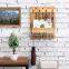 Wooden Mail and Key Holder for Wall Decorative / Rustic Wall Mounted Mail Organizer with 4 Double Key Hooks and 1 Mail Sorter