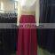 2015 Turkish fashion printed chiffon dress with diomands and golden fishnet on the neck cuff and waist