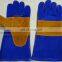 16 Inch Long Blue Heat Resistant Split Cow Leather Welding Glove