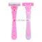 1 handle and 4 Refill Cartridges Disposable Triple Blades Women Razor Body Hair Remover Bikini Blade Pink Ladies Shaving KL3-03W