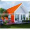 Galvanised Steel Structure A Frame House Prefabricated Double Pitch Roof House with Metal Wall Cladding in Orange