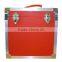high quality red faux Leather LP Record carrier Case,red Vinyl lp flight box,professional faux leather DJ Flight case record box
