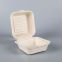 450ml Sugarcane Bagasse Biodegradable 6 Inch Clamshell Hamburg To Go Burger Box Packaging Custom Paper