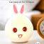 Touch Sensor Colorful Rabbit LED Night Light Remote Control USB Rechargeable Cartoon Silicone Bunny Lamp for Children Kids Baby
