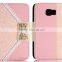unique lace printing style ,PC+PU wallet leather case for samsung galaxy s6