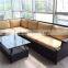 Cheap wholesale outdoor rattan corner sofa, L shaped rattan sectional sofa