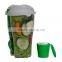 Factory Supply Promotion Gifts 3 In 1 Fresh Friut Vegetable Food Grade Plastic Shaker salad Cup With Fork