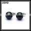 Round Shape Black Agate Natural Stone Stud Earrings SMJ0163