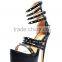 Super high heel sandals summer ankle strap shoes 2015 top quality spike high heel sandals women 3 colors