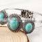 New Hot Vintage style Tibetan Silver Round turquoise bracelet alloy bangle jewelry