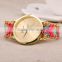 Fashion Gift Women Weave Hand-Woven Rope Bracelet Watch