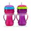 2015 New Product Sippy Cup with straw and handle /Kids Plastic drink cup/plastic reusable Toddler Cup with straw