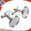 Customized printing metal round cufflinks with epoxy