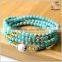 Chakra Jewelry Buddhist Prayer Mala Beads Tibetan Healing Stones Natural Ocean Blue Imperial Jasper Wrap Bracelet Necklace