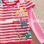 3-8y (H6610) 2 colors New Girls dresses Neat children clothes striped hot selling cartoon belly girls casual dresses long sleeve