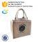 Wholesale cheap printed laminated natural jute shopping bag,tote jute bag