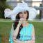 Lady Yellow Fashion Organza Hats Summer For Special Occassion