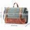 custom high quality waxed canvas messenger bag with leather trim                        
                                                                                Supplier's Choice