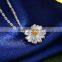 Sterling Silver Lovely Daisy Flower Charm Chain Pendant Necklace