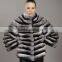 wholesale price chinchilla rex rabbit fur coat