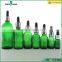 Green Glass Essential Oil sample Bottle with Aluminum Dropper wholesale