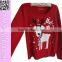 New red pullover ugly christmas deer knit sweater