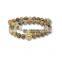 KJL-ST0029 real 24K gold 8mm natrual picture stone beads gold skull lion head hamas hand Bracelet Fashion Bracelets