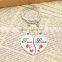 Hot Selling Broken Heart Shaped Metal Key Ring Chain