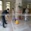 polishing concrete floor by grinding machine in construction project