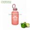 travel glass water bottle/portable drink bottle with food grade silicone sleeve wholesale