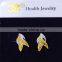 Unique gold leaf jewelry with stainless steel magnetic clip on earrings