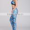 Tooqiz Sublimation Printed women's sport yoga bra and leggings