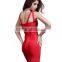 2015 original selling high quality clubwear bandage dress custom plus size ladies tight red mini dress