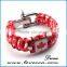 metal charm paracord bracelet, stainless steel survival paracord bracelet metal buckle