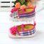 Newest selling kids latest dress shoes western pink flower baby shoes