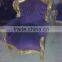 baroque style armchair purple velvet and gold wood