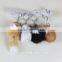 Fluffy Rabbit Foot Plush Leather Keychain Animal