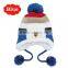 Crochet Baby Hat Stripe Pattern Cartoon Bear Design Thicken Kids Winter Caps