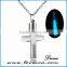 Luminous Pendant Necklace Blue Fluorescent Hollow Locket Glow In The Dark For Women
