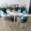 Garden used 6 seater rattan outdoor dining table and chair set